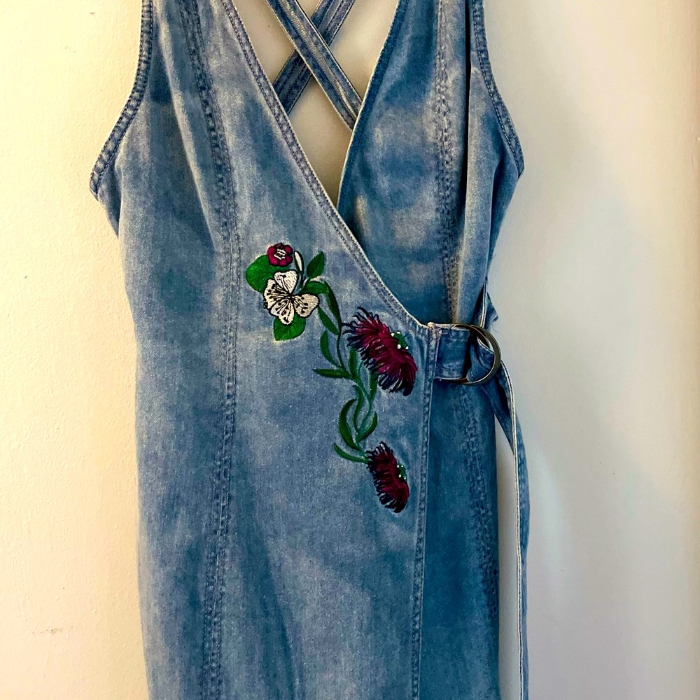H&M Coachella Collection denim jumper, size L. Never worn, with tags.